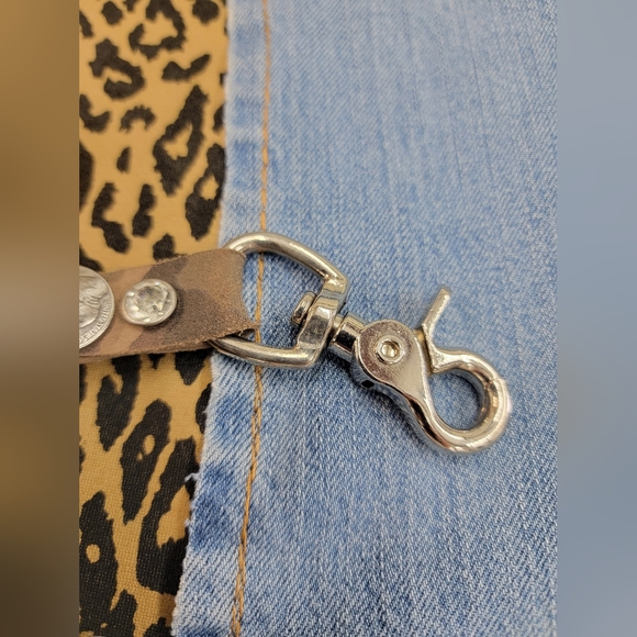 Southwest Native Fringed Leather Clip Pouch Mini Bag Handmade - Picture 7 of 9